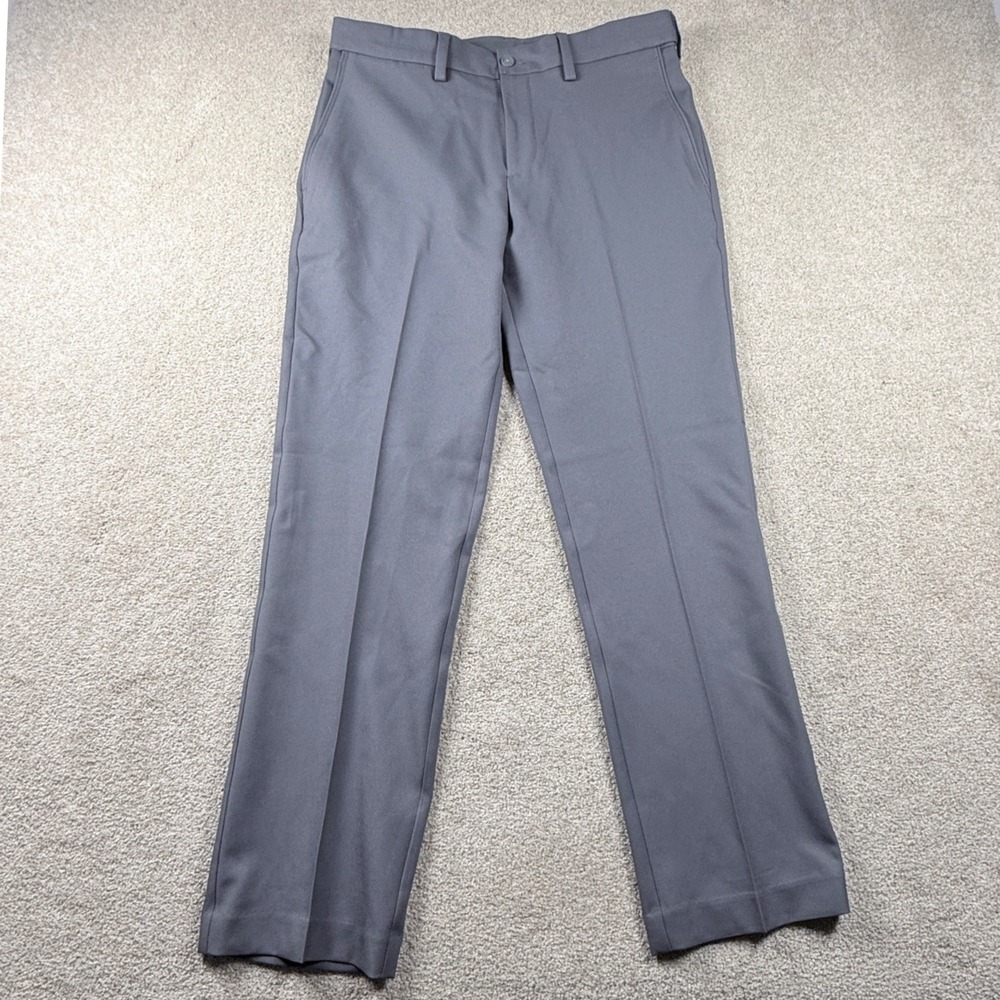 Savane Dress Pants Mens 30x30 Grey Straight Fit Flat Front Stretch Pant New